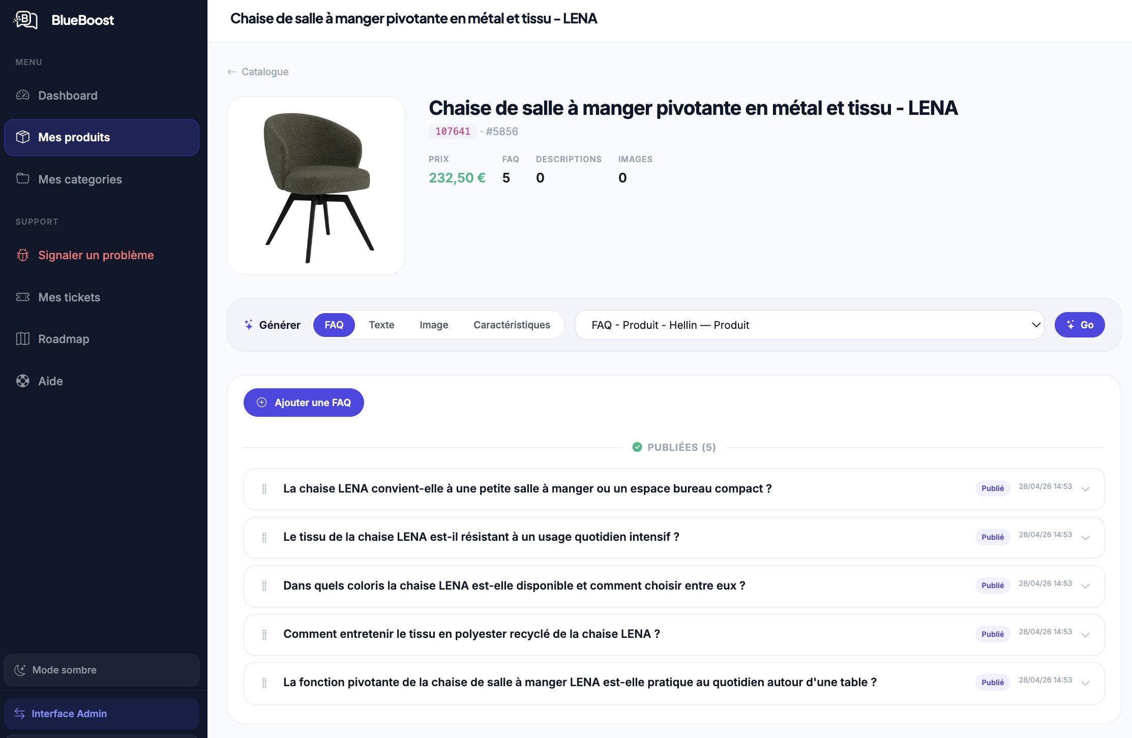 Génération FAQ blueboost
